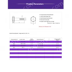 Half thread external hexagonal bolt M6*65