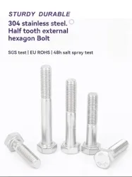 Half thread external hexagonal bolt M6*35