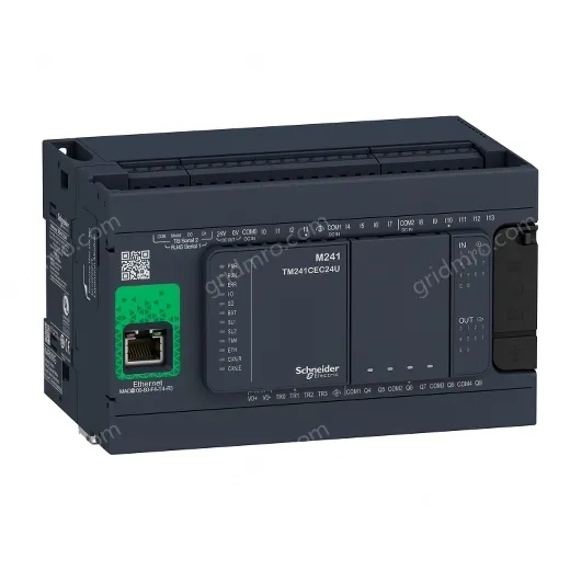 TM241CE24R logic controller, Modicon M241, 24 IO, relay, Ethernet