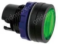 Green transparent button, plastic edge, can be equipped with lamp holder module