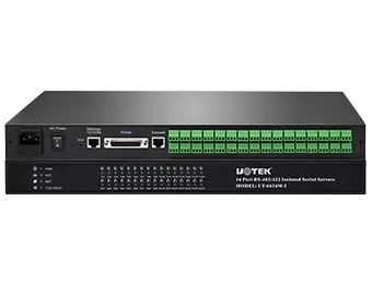 UOTEK 10/100M TCP/IP to 16 Ports RS-485/422 Serial Device Server with Lightning Isolation