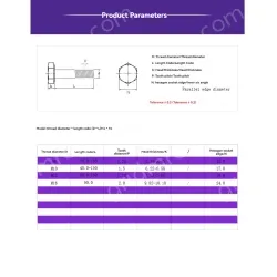 Half thread external hexagonal bolt M8*60